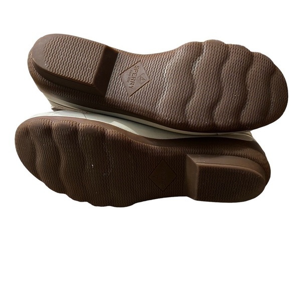 SPERRY Saltwater Waterproof Duck Rain Boots Inner Zip Beige STS83234 Size 8.5 - Picture 7 of 8